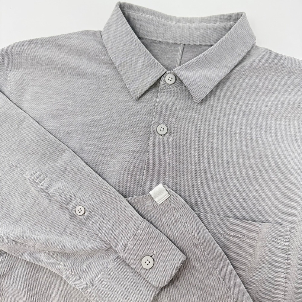 Lululemon Lab Mens‎ Gray Long Sleeve Button Down Shirt Techwear Minimalist Small
